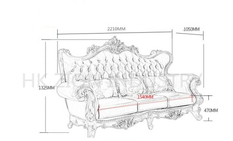 Traditional and Classical European Style Chesterfield Living Room Sofa Home Furniture Living Room Use Brown Genuine Leather Sofa Sectionals