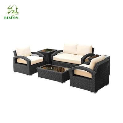 Garden Wicker Furniture Outdoor Rattan Sofa Set with Cushion Rattan 2-Seat Sofa Leisure Wicker Sofa Patio Furniture Sofa