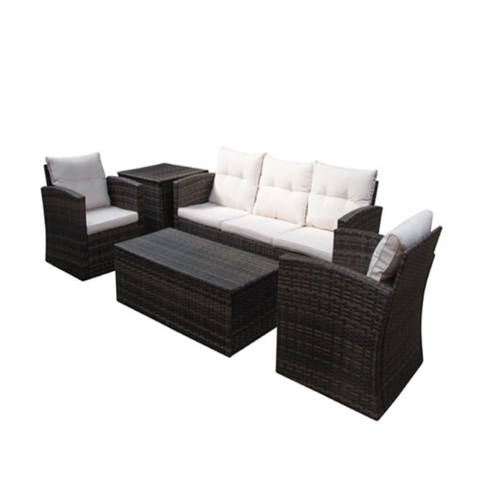 Cheap Price Wicker Garden Sofa 3 Seater Waterproof Rattan Outdoor Sofa