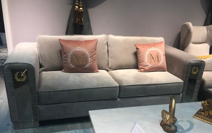Metal Parts Sofa with Velvet Fabric for Living Room Furniture