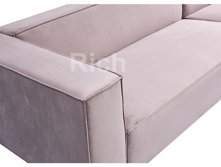 Wooden Oversized Couch Grey Fabric Living Room Furniture Sofa Sectional