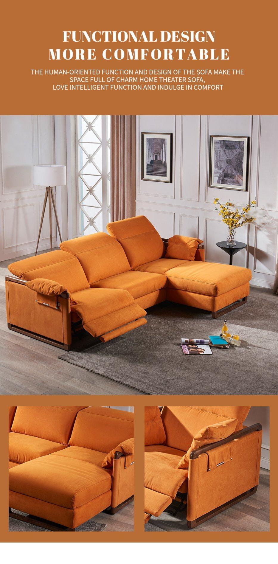 Recliner Sectional Living Room Leather Genuine L Shape Sofa