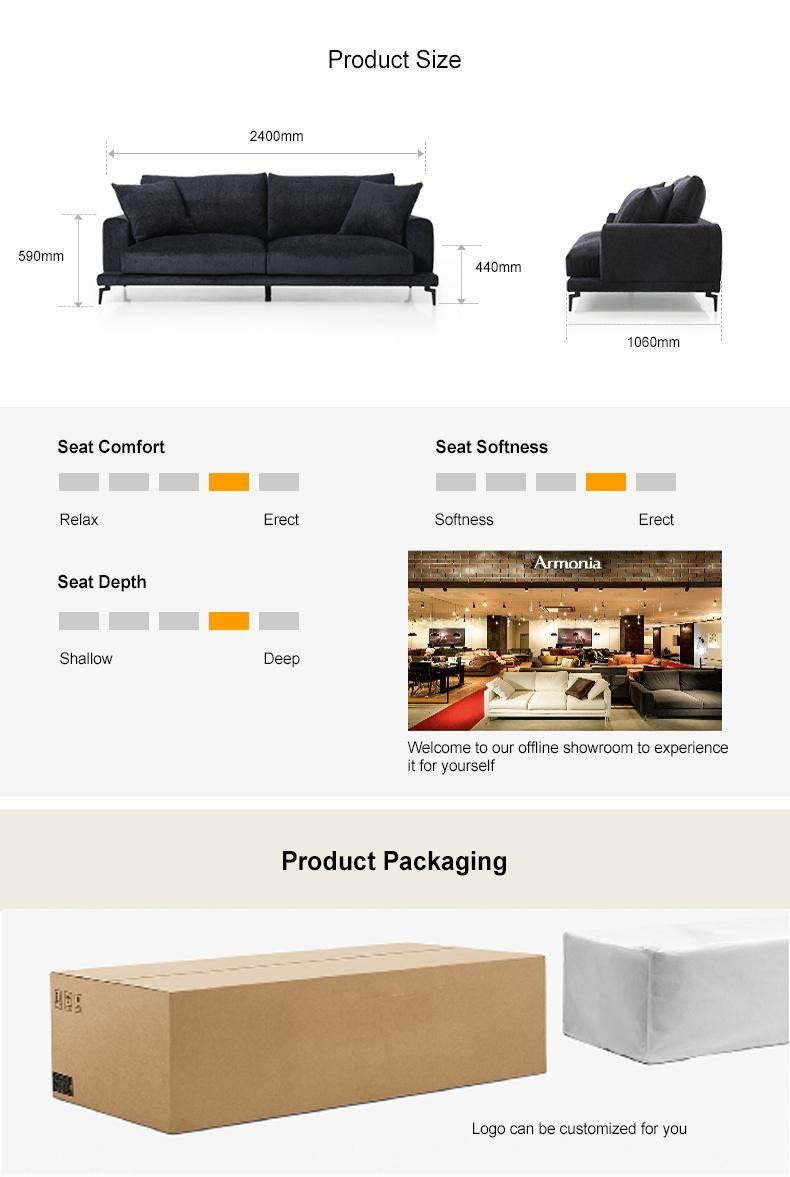 Medium Back Furniture Dubai Sets Living Room Fabric Sofa