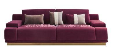 Hotel Living Room Furniture Reception Bedroom Fabric Wooden Metal Sofa