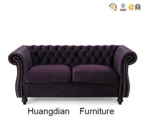 Classic Luxury Lounge Reception Room Deep Purple Burgundy Velvet Sofa