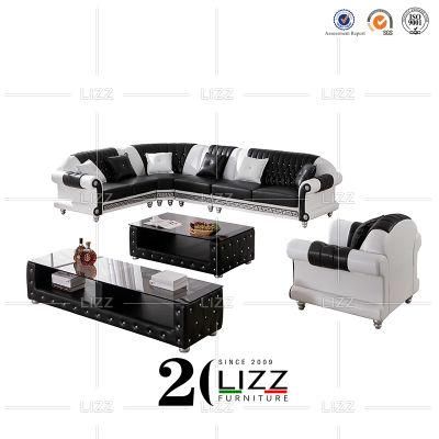 Chinese Manufacturer Modern Home Furniture Set Italian Leisure Genuine Leather Sofa