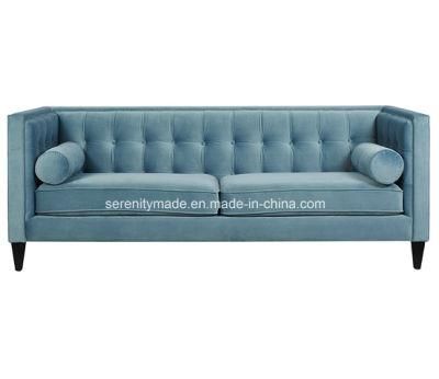 Modern Home Furniture Wooden Velvet Tufted Arm Sofa