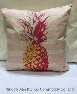 Custom Polyester Digital Printing Pineapple Stripes Pillow Cushion
