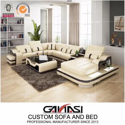 Commercial Big Size Leather Living Room Sofa for Sale (G8027)