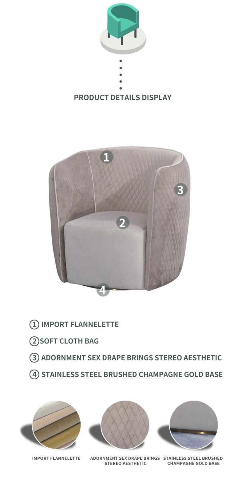 Custom Italian Luxury Genuine Single Sofa