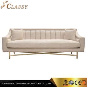 Brass Stainless Steel Frame Couch Living Room Sofa with Velvet Cover