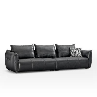 Modern Genuine Leather Couches Upholstered Home Furniture Contemporary Real Cattle Hide Sofa Set for Living Room 8106