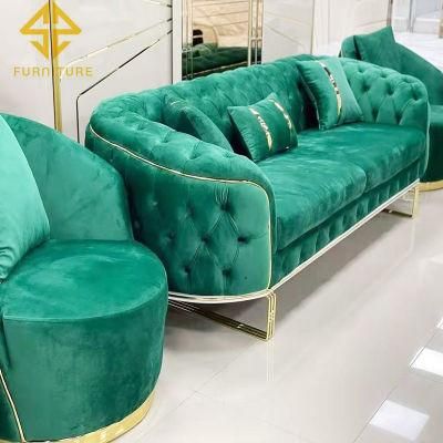 Luxury Living Room Home Sofas Sets Furniture Modern French Muebles Fabric Wedding Sofa Designs Chesterfield Velvet Couch Foshan