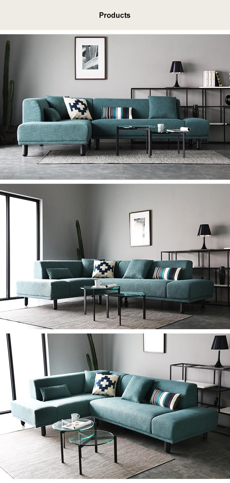Sponge Fabric Home Furniture Modern Set Corner Sofa