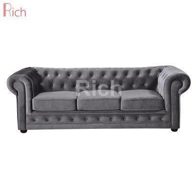 Modern Chesterfield Couch European Style Living Room Hotel Fabric Sofa