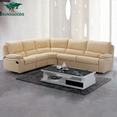 Genuine Leather Sectional Reclining Sofa Set 6 Seater