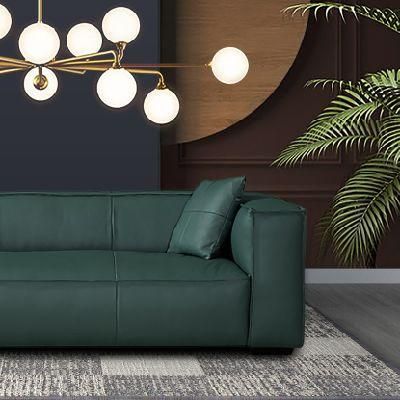 Sunlink Modern Minimalist Green Leather Couch Home Office Room Furniture 3 Seater Sofa