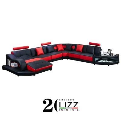 European Design Home Furniture Modern Pure Leather Sectional Sofa Set