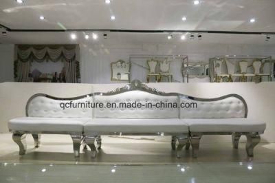 Luxury Banquet White Leather Sofa Long Couch for Wedding