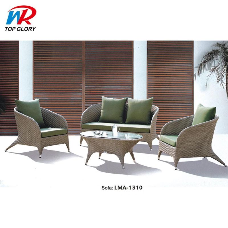 Modern Luxury Leisure Round Outdoor Garden Furniture Rattan 4 Seater Sofa Sets Patio Furniture