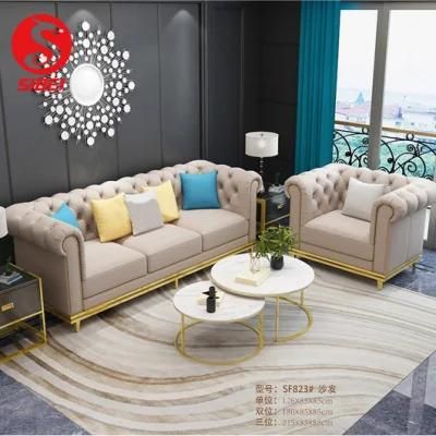 Modern Sectional Corner Luxury Leisure Home Furniture Genuine Leather Sofa (SF823)