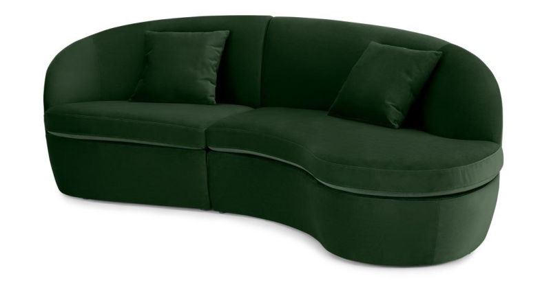 New Design 2 Seater Sofa Forest Green Weave Special Shaped 2 Person Couch for Living Room or Restaurant