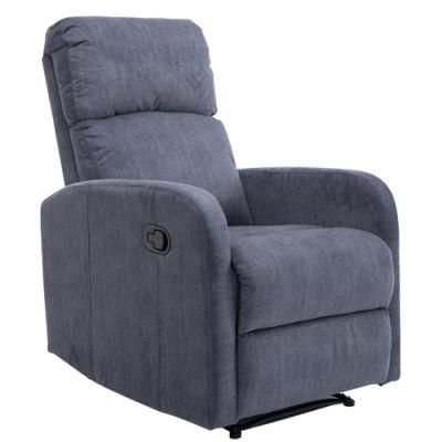 Living Room Home Hotel Furniture Modern Suede Fabric Manual Recliner Chair Sofa with Footrest