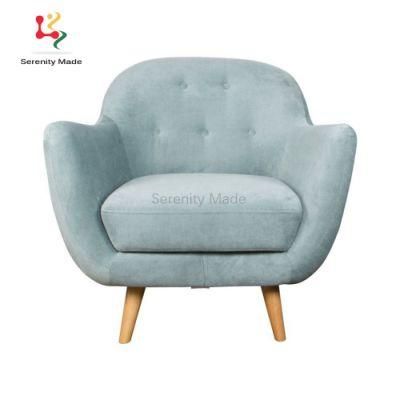 Nordic Style Modern Coffee Shop Furniture 2 Seater Velvet Fabric Sofa