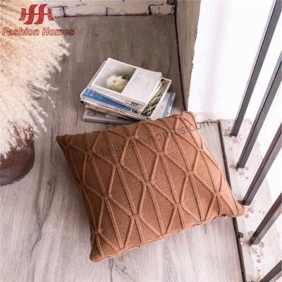 Diamond Pattern Knitted Cushion Cover and Sham for Sofa