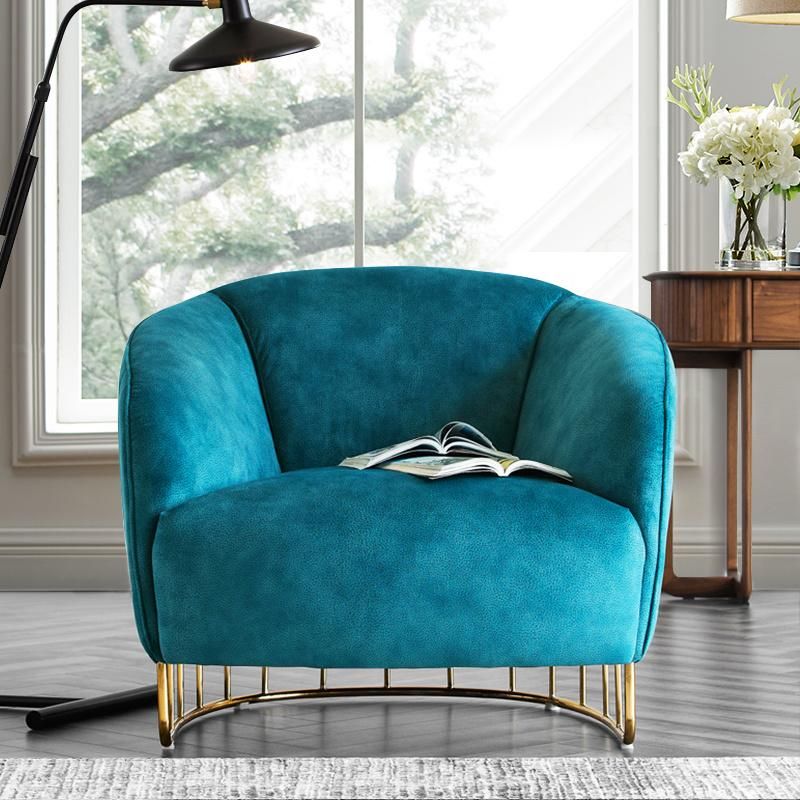 Fashion Hotel Single Sofa Chair Home Furniture Round Rest Chair Velvet