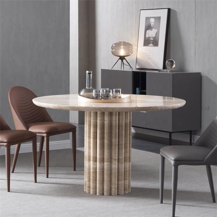 Natural Travertine Top Stone Coffee Table Set for Hotel Design