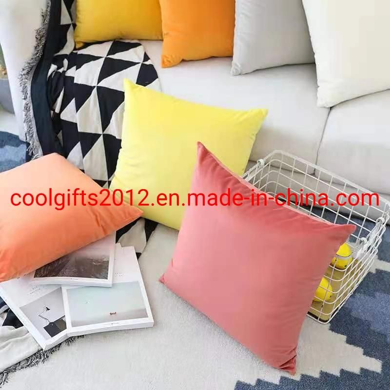 High Quality Velvet Solid Color Pillow Cushion Cover for Sofa Home