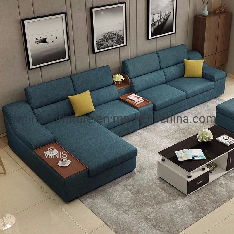(MN-SF59) Modern Home L Shape Leisure Living Room Furniture Fabric Sofa