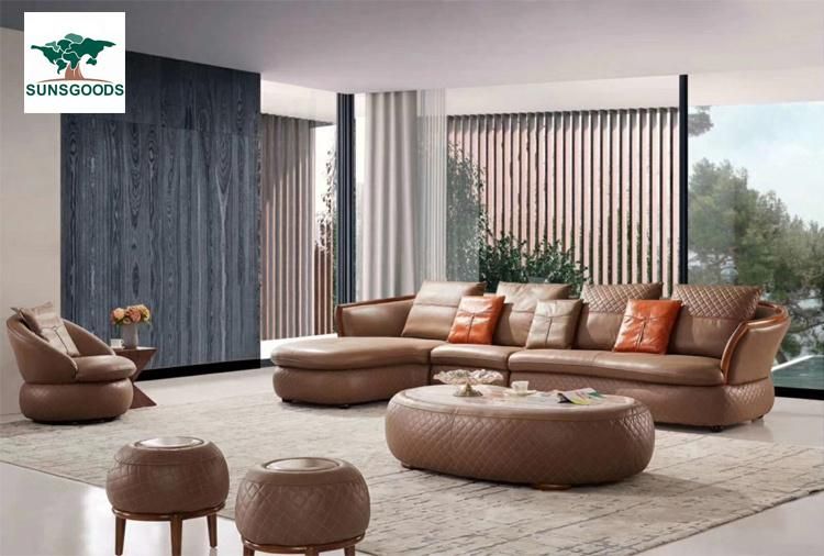 Latest Corner Style Sofa Picture of Wooden Furniture Set