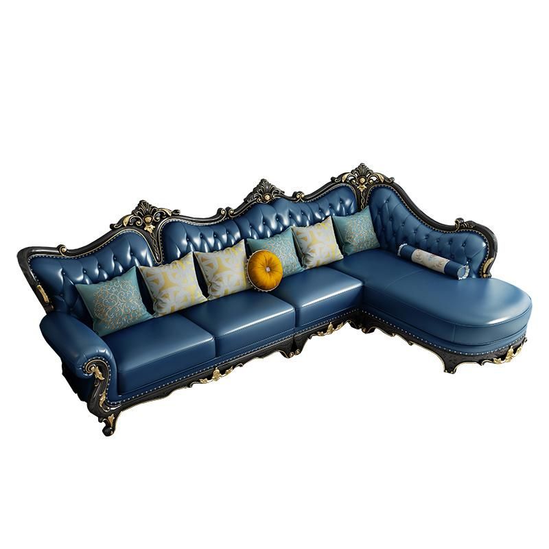 Antique Furniture Room Sofa Comfortable Leather Fabric Velvet Latex Sofa