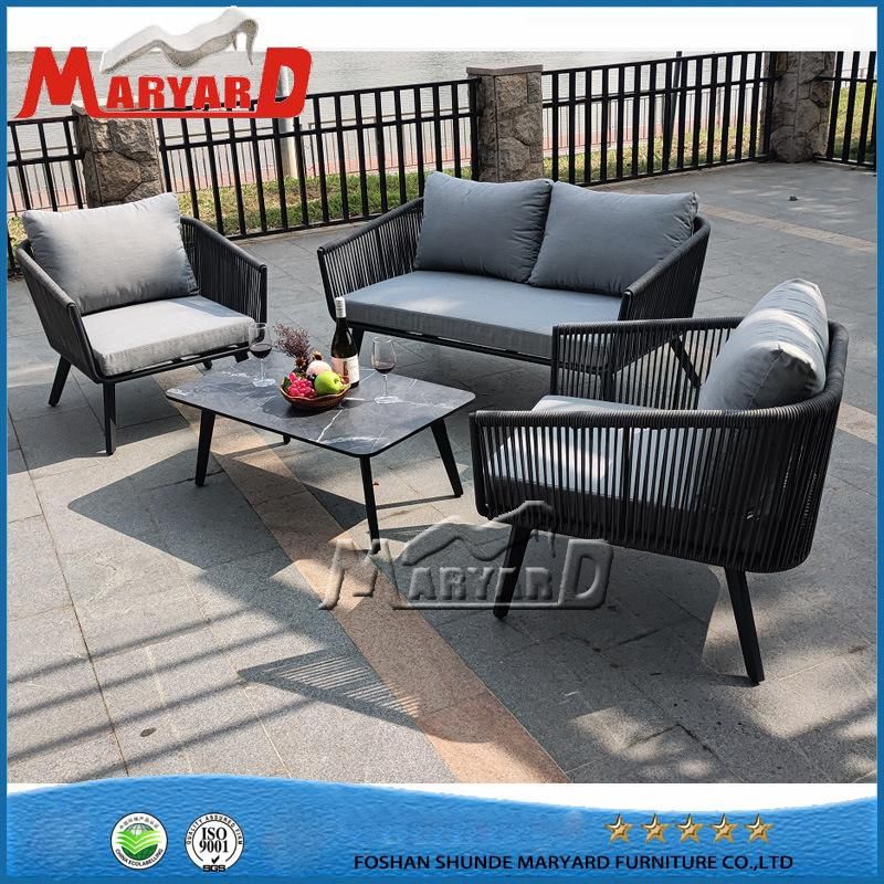 Luxury Hotel Rope Weaving furniture Outdoor Sofa Set