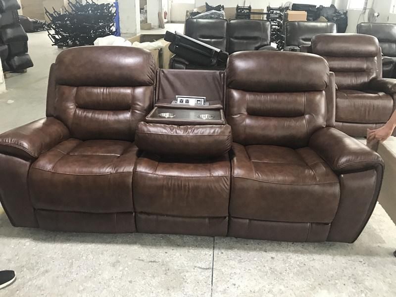 Power Genuine Leather Recliner Sofa for Living Room Furniture