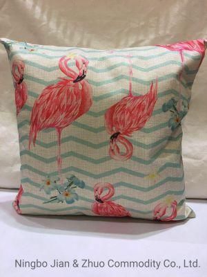 Custom Polyester Digital Printing Flamingo Stripes Pillow Cushion