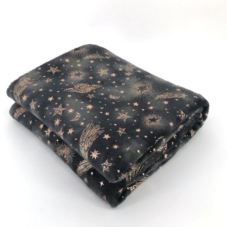 Gold&Sliver Foil Flannel Blanket for Sofa