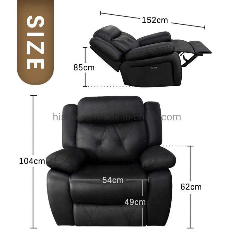 Healthtec Large Size Home Furniture 3 2 1 Reclining Leather Sofa Set