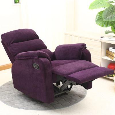 Elegant Purple Color Home Furniture Manual Recliner Sofa Comfortable and Soft Fabric Sofa Leisure Lazy Single Oneseat Sofa Living Room Sofa