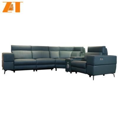 Living Room Furniture Modern Simple First Layer Leather Smart Sofa Combination Light Luxury Leather Green Sofa