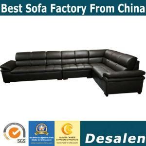 Factory Price Brown Color Home Furniture Genuine Leather Sofa (A34-1)