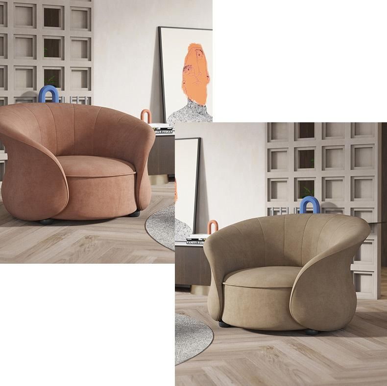 Nordic Light Luxury Petal Sofa Chair, Living Room Leisure Cloth Chair