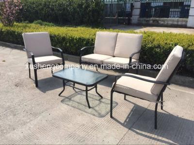 Modern Dining Table Set with Cushion Steel Sofa Set Outdoor Patio Garden Furniture