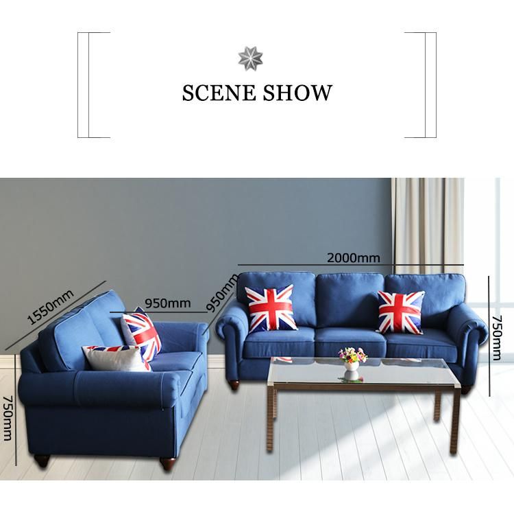 Blue Fabric Modern Design Furnitures House Latest Sofa