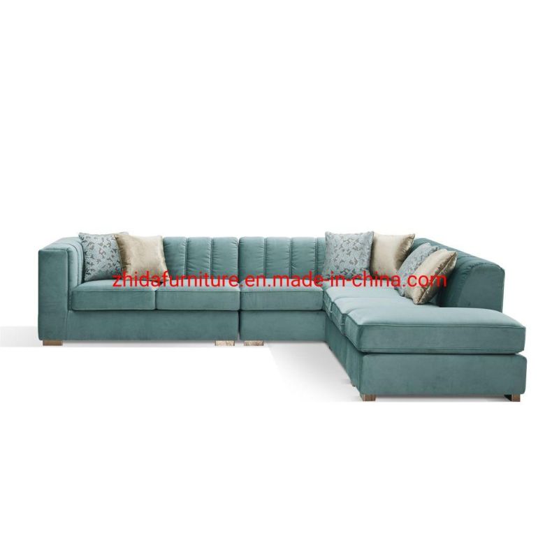 L Shape Living Room Bedroom Fabric Sofa Lobby Reception Sofa