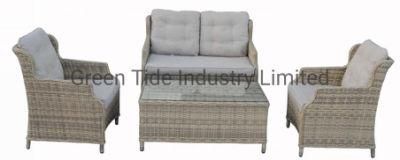 Outdoor Garden Patio Hotel Luxury 4PCS Rattan Furniture Wicker Couch Sofa Set