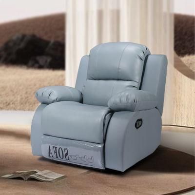 Living Room Wired Remote Control Electric Station Leather Recliner Sofa