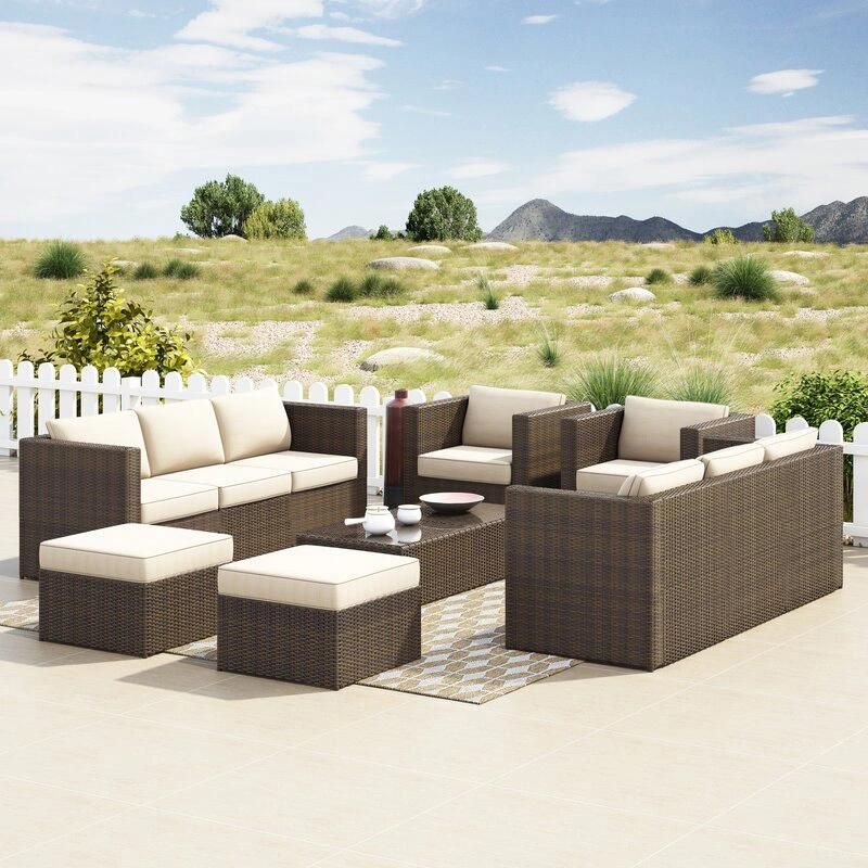 Outdoor Rattan Lazy Sofa Coffee Table Outdoor Courtyard Villa Homestay Living Room Waterproof Sunscreen Leisure Furniture Combination